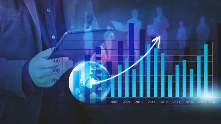 Businessman analysis financial graph,business graph background